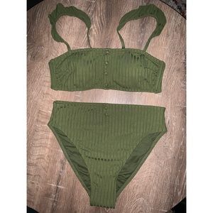 Olive Green High Waisted Bikini